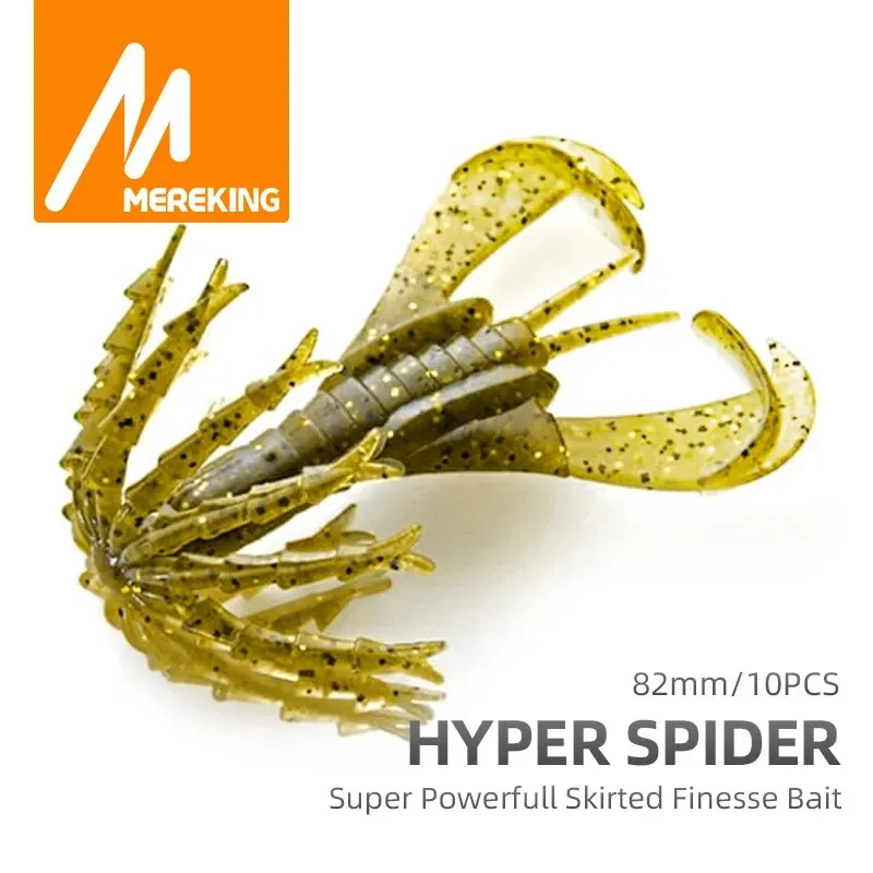 MEREKING Fishing Lure HYPER SPIDER Super Powerfull Skirted Finesse Bait 82mm 5g Soft Lures Silicone Artificial Plastic Baits