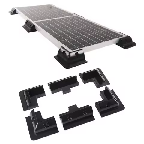 Solar Panel Mounting Bracket Corner and Sides Junction Box Drill-Free for Roof of RV Caravan Camper Deck of Yacht