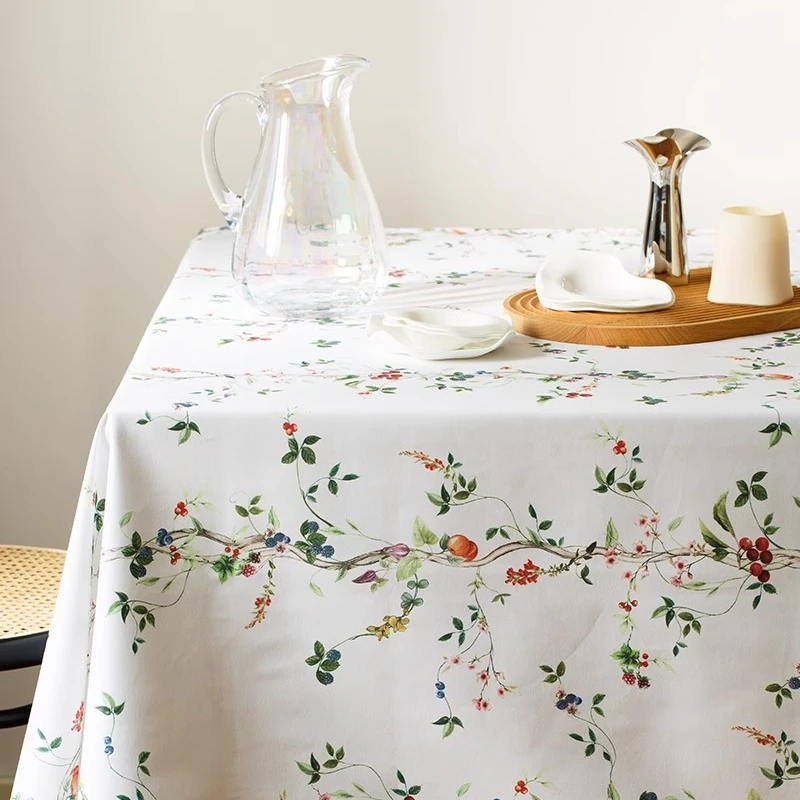 

Pastoral Light Luxury Ins Designer Hand-painted Table Cloth Nordic Fruit Plant Waterproof and Oil-proof Table Cloth