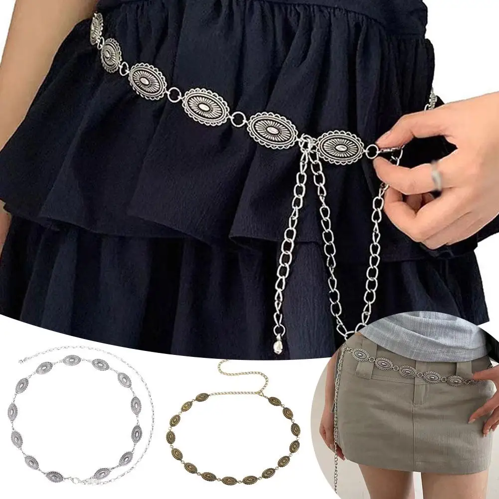

Retro Versatile Ethnic Style Metal Bohemian Waist Chain Belt For Women Fashion Sweater Chain Waist Seal Body Decor Accessor Z9g6