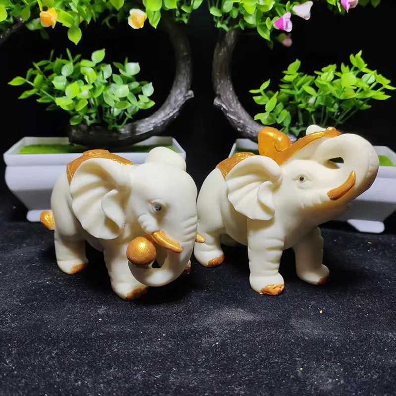 Ivory Nut Carved Safe Ruyi Elephant Ornaments Fortune Furnishings Ornament Furnishing Crafts Gift Box Wholesale