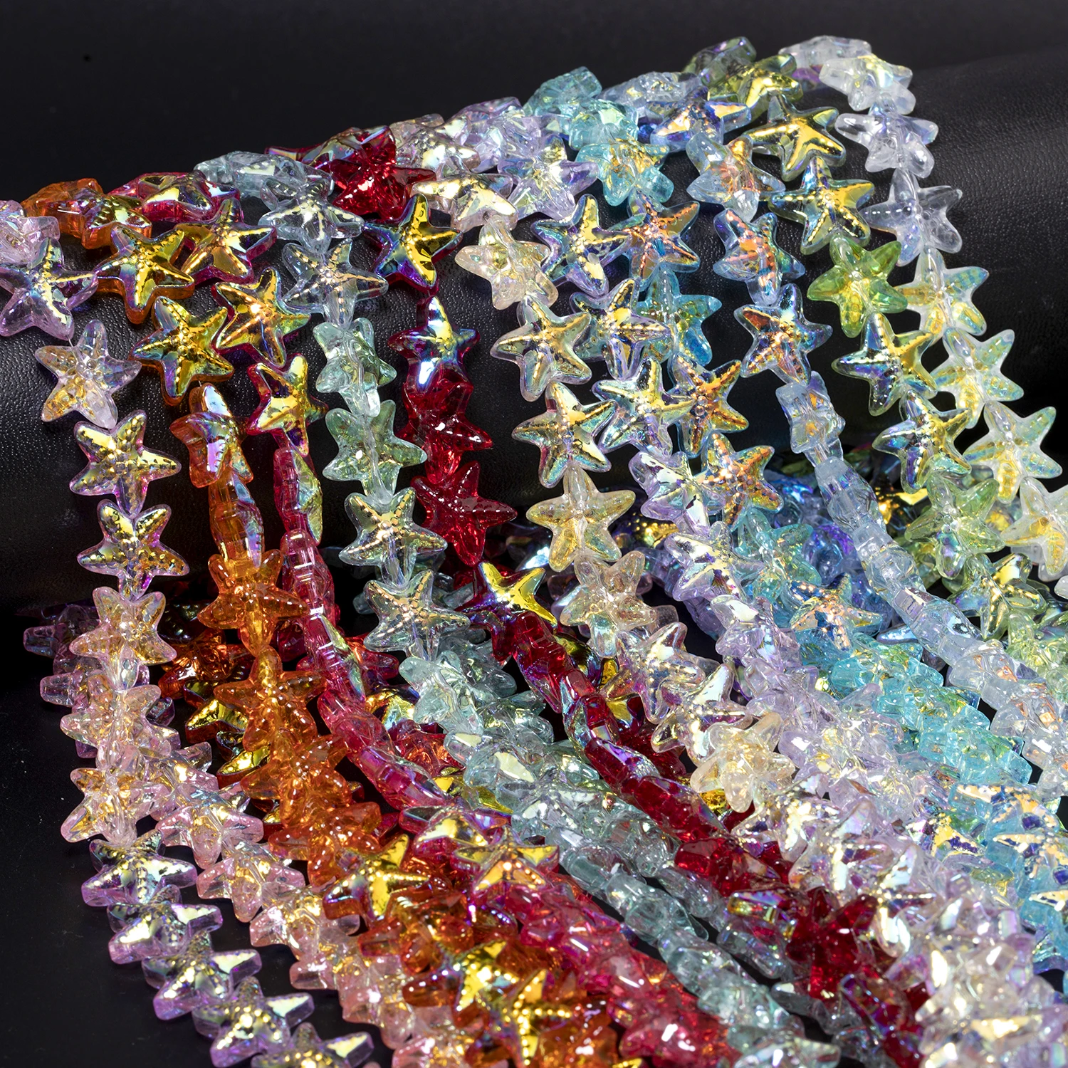 Multicolor Half Plated Color Sea Starfish Shape Crystal Quartz Beads Transparent Glass Beads for Jewelry Making DIY Pendant