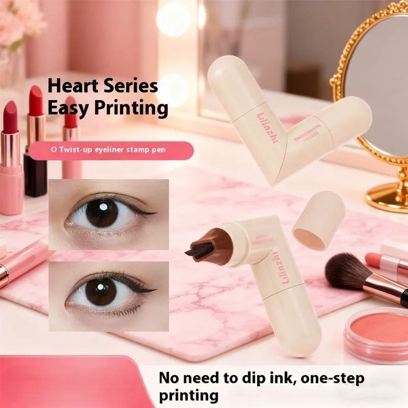 ปากกาอายไลเนอร์แบบหมุนได้พร้อมหัวคู่ในตัวสำหรับเขียนขอบตาอย่างแม่นยำ ติดทนนาน ใช้งานง่าย อุปกรณ์เครื่องสำอาง