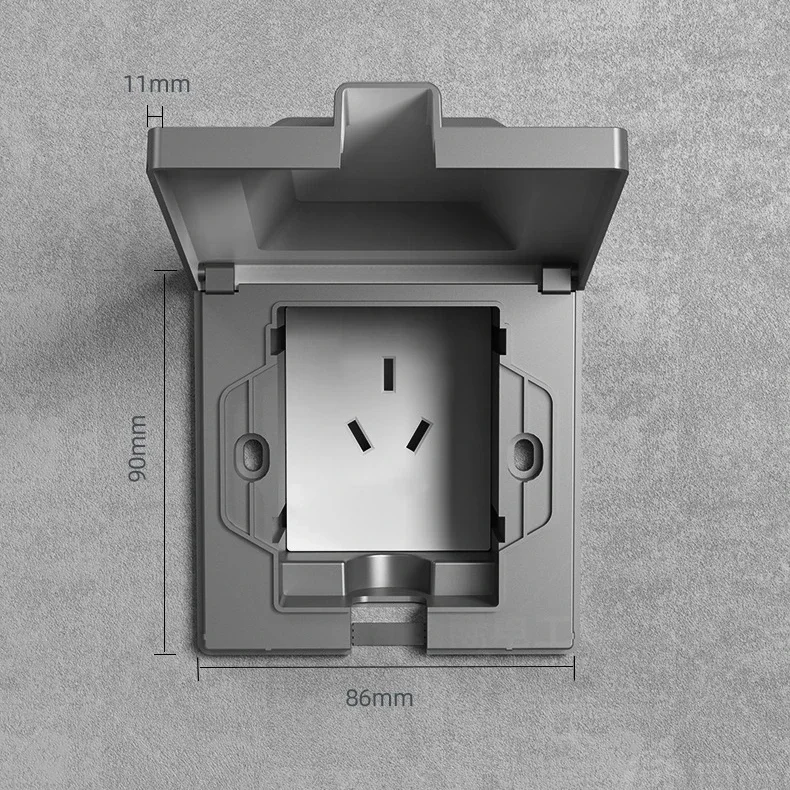 AU 16A Hidden Wall Waterproof Sockets 4000W 1 Outlet 110v 220v 3 Pin Concealed Embedded Air Conditioning Plastic PC 86mm Socket