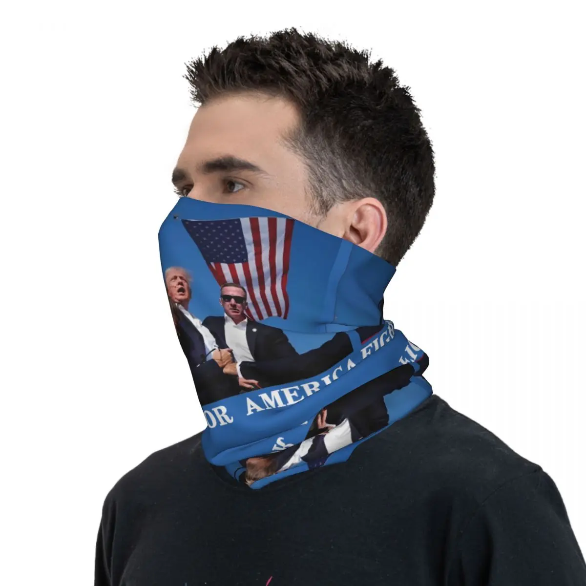 Trump Assassination Donald Shooting Fight For America Bandana Spring Running Travel Sun Cycling Mask Soft Warm Tactical Mask