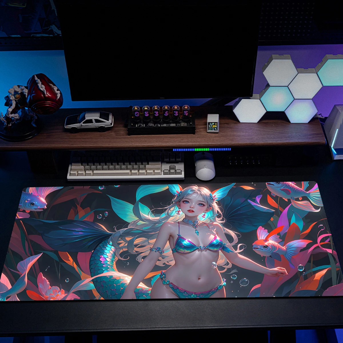 Cartoon art series mouse pad 90x40cm large gaming pads advanced edge locking process rubber non-slip table mat PC accessories