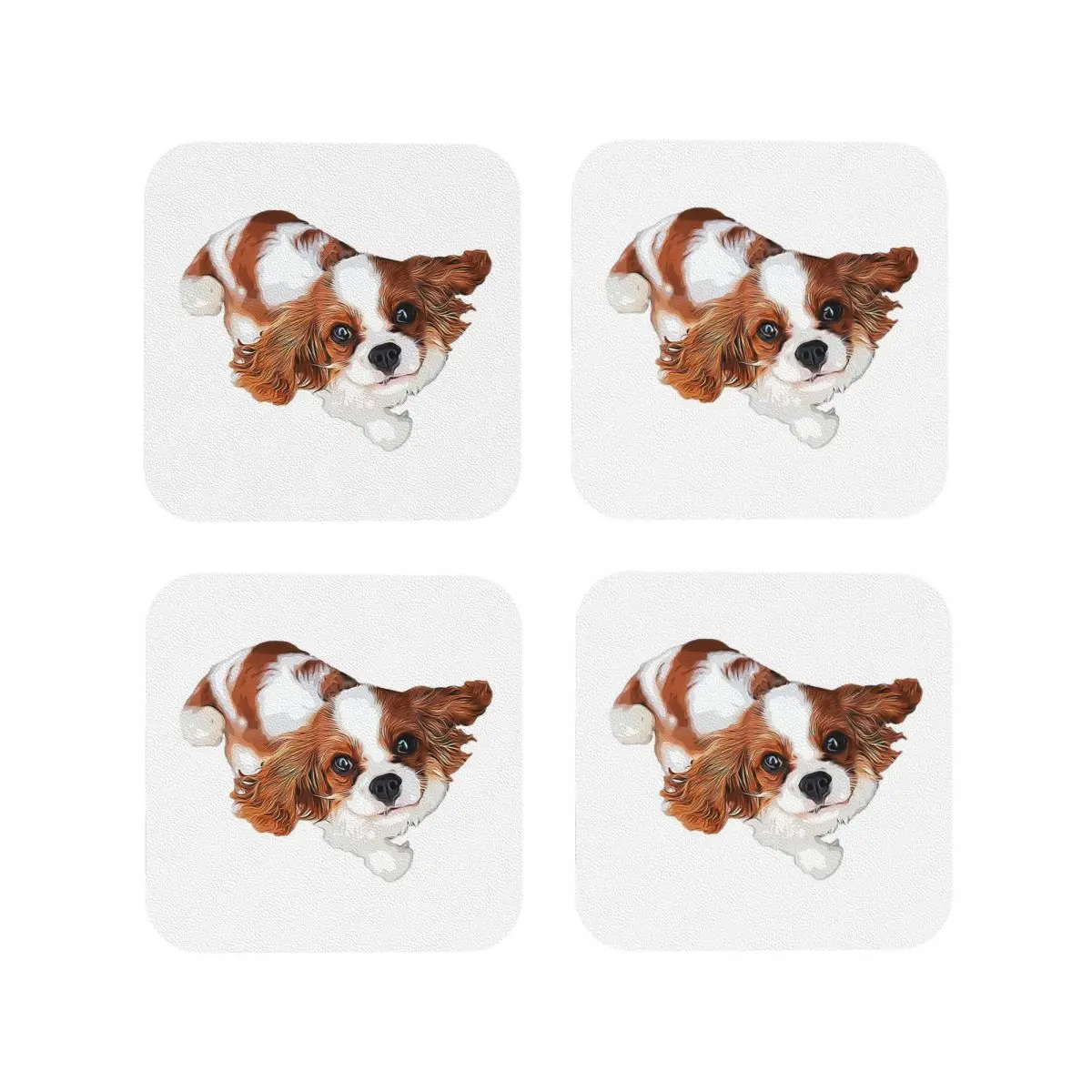 Cavalier King Charles Spaniel Looking Up Coasters Coffee Mats Mug Cup Placemats Tableware Pads for Home Kitchen Dining Bar