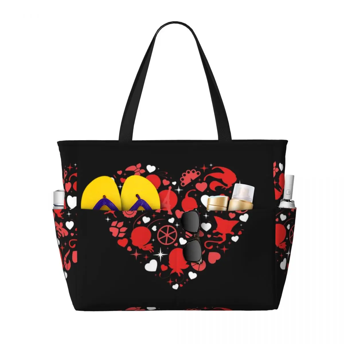 

Чудесная божья коровка, коллекция ко Дню святого Валентина, пляжная сумка-тоут, спортивная сумка для спортзала, йоги, большая сумка-тоут, женская дорожная сумка, сумка для фитнеса