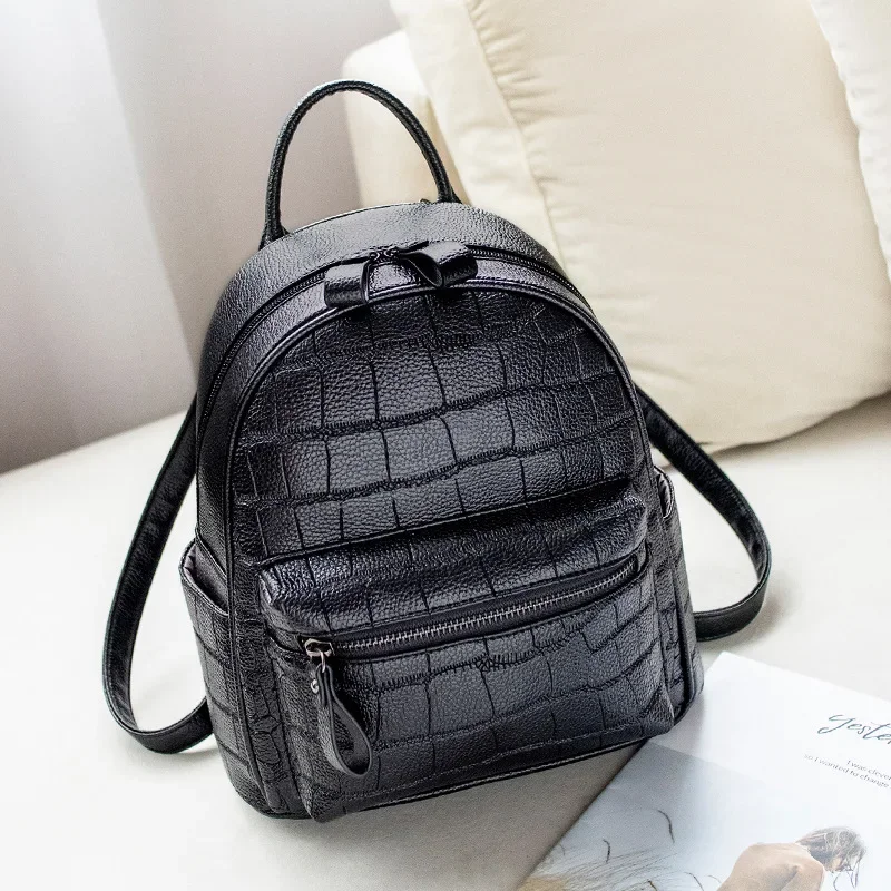 New Fashion Women Backpacks Alligator High Quality Female Ladies Bag Korean Student Backpack Girl Preppy Style Bolsa Feminina