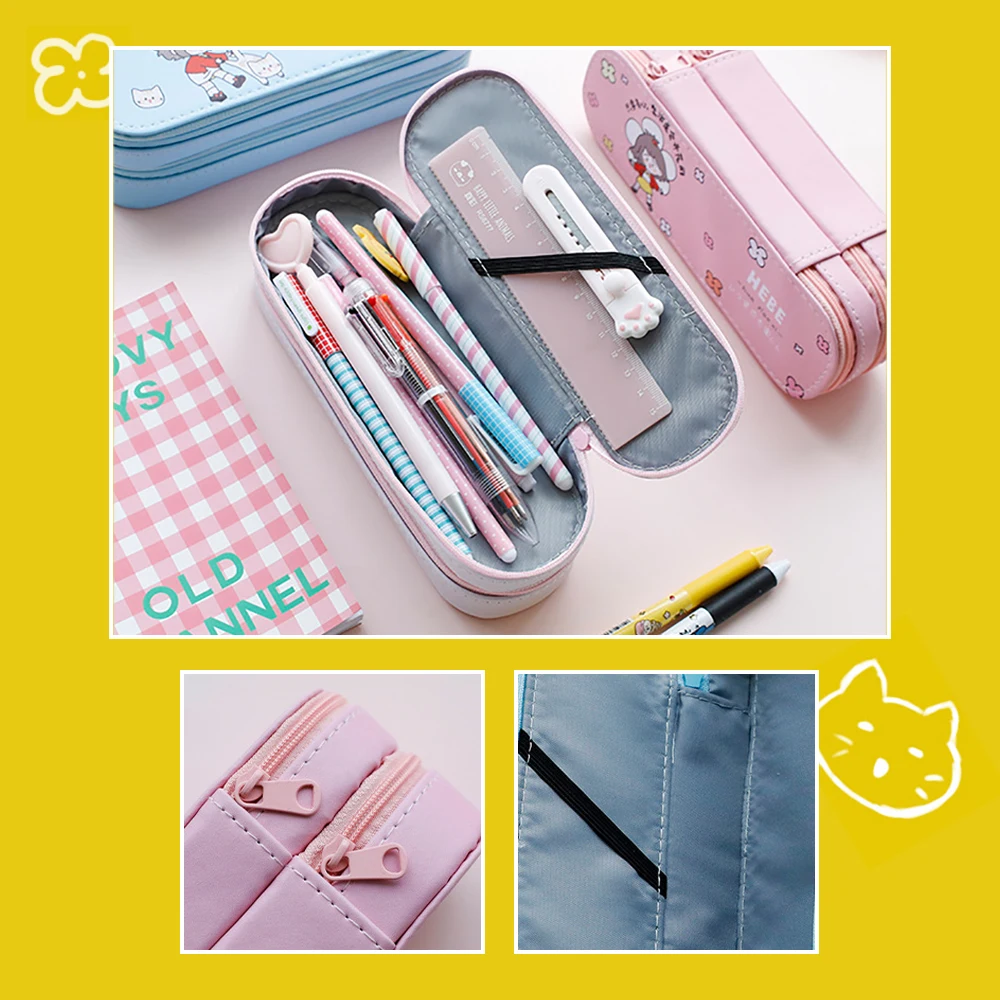Large Capacity Cartoon Pencil Case School Stationery Supplies Student Pencil Case Children's Gift Pencil Bag