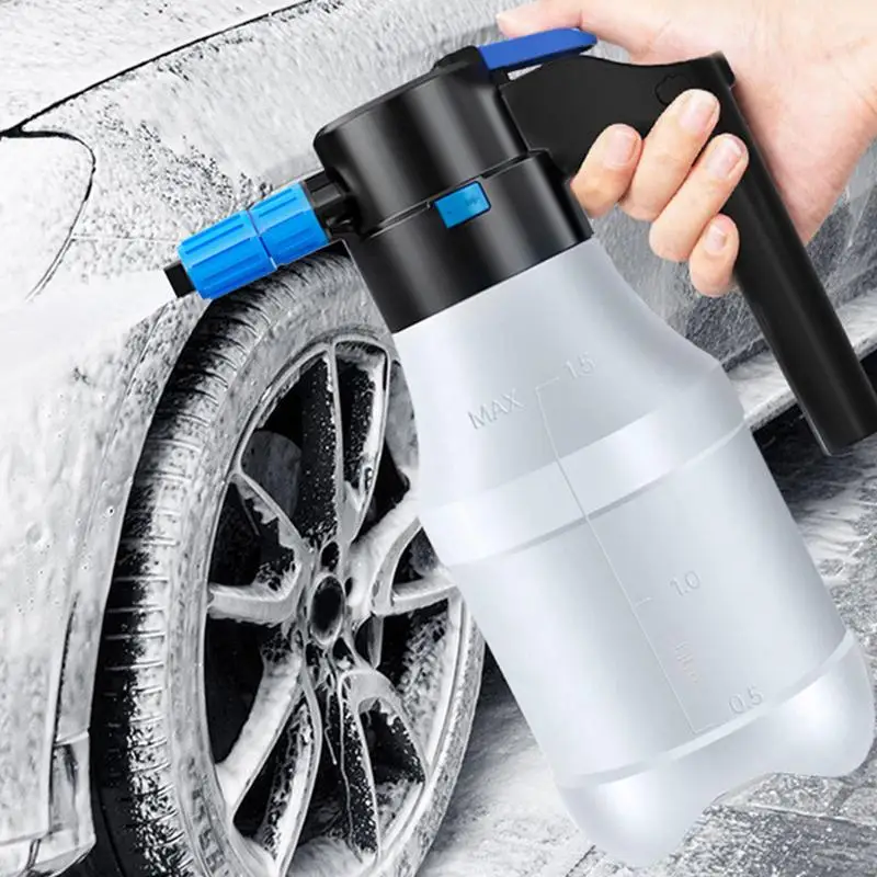 1.5L Hand Pump Foam Sprayer car Wash Hand held Foam Watering Can with USB Cable vehicle Wash Spray Bottle for car home garden