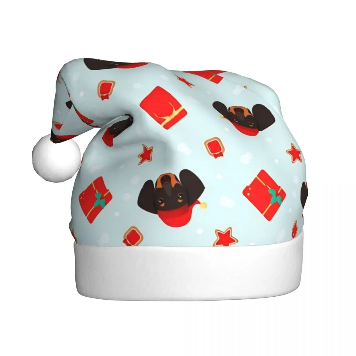 Dachshund Christmas Anime Cartoon Christmas Hat for Adult Men Women Dogs Animal Santa Hat Cap Cosplay Gifts
