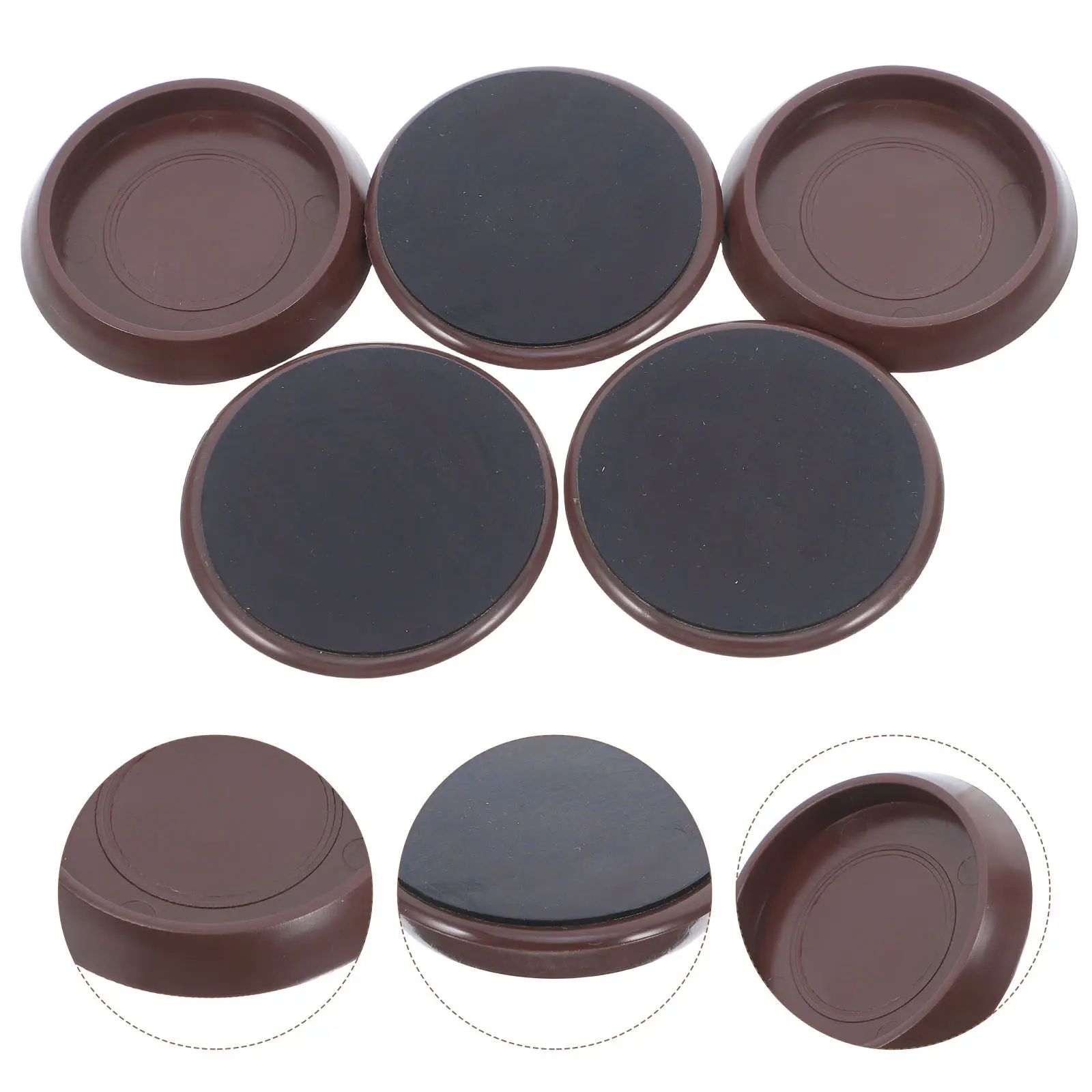 5Pcs Round Plastic Furniture Pads Caster Wheel Grippers Anti-Skid Floor Protectors for Office Home Carpet Protection Non-Slip