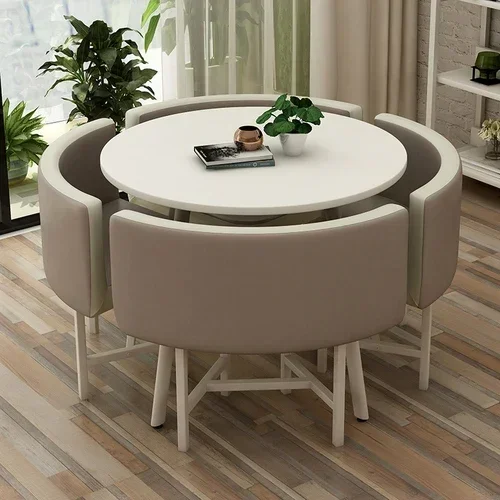 New Dining Table Set 4 Chairs Comedor 4 Sillas Reception Coffee Tables Living Room Elegant LuxuryChairs Kitchen Home Furniture