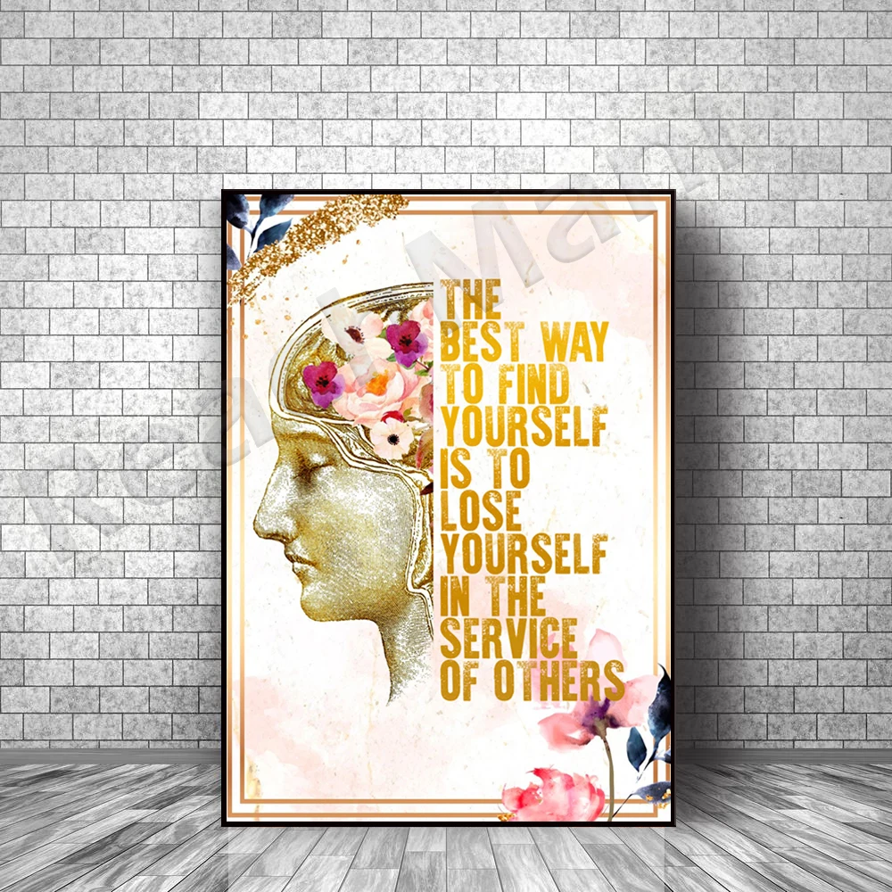 The best way to find yourself is to get lost in serving others poster, mental health poster, self love, self care, social clarit
