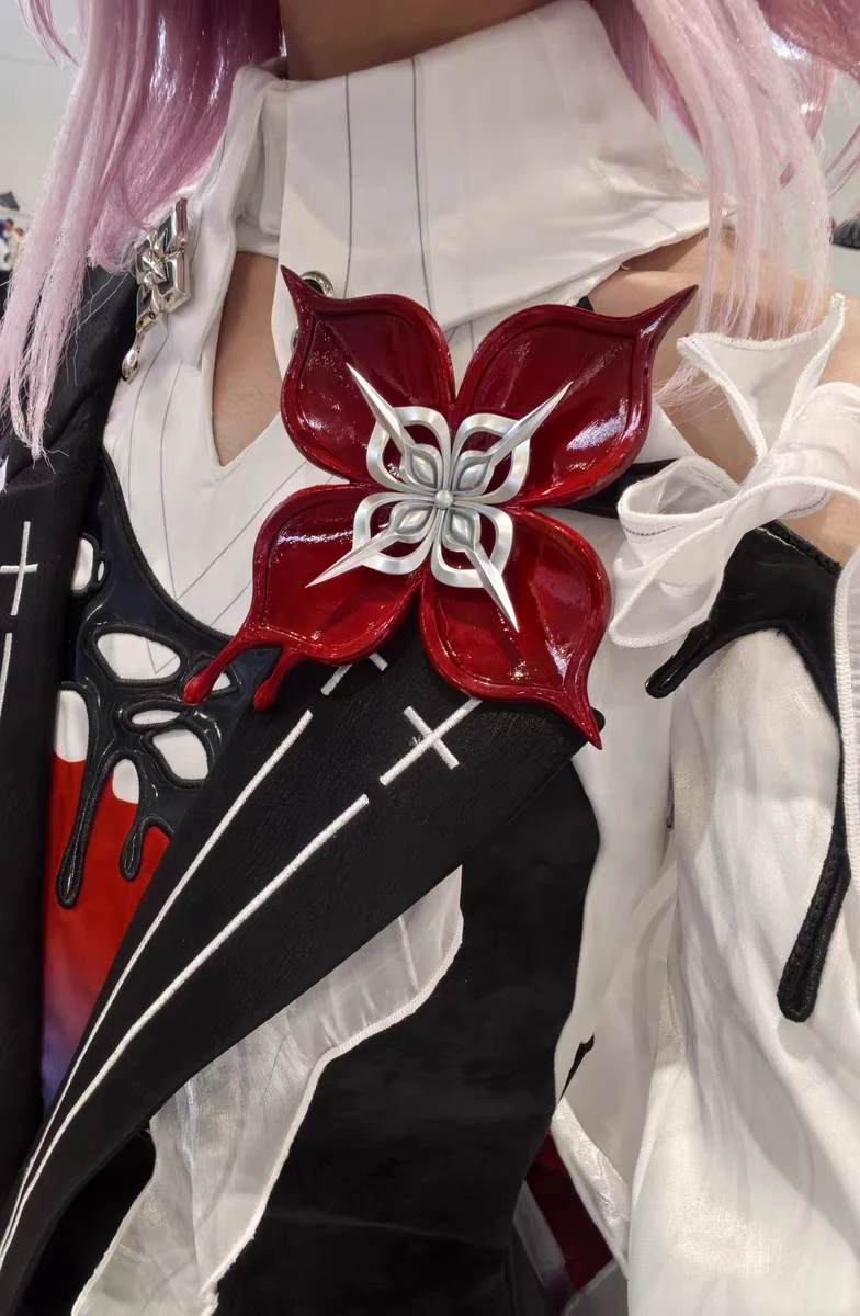 Honkai Star Rail Evernight 3월 7일 코스프레 꽃 머리 장식 브로치 소품 할로윈 크리스마스 파티 의류 액세서리