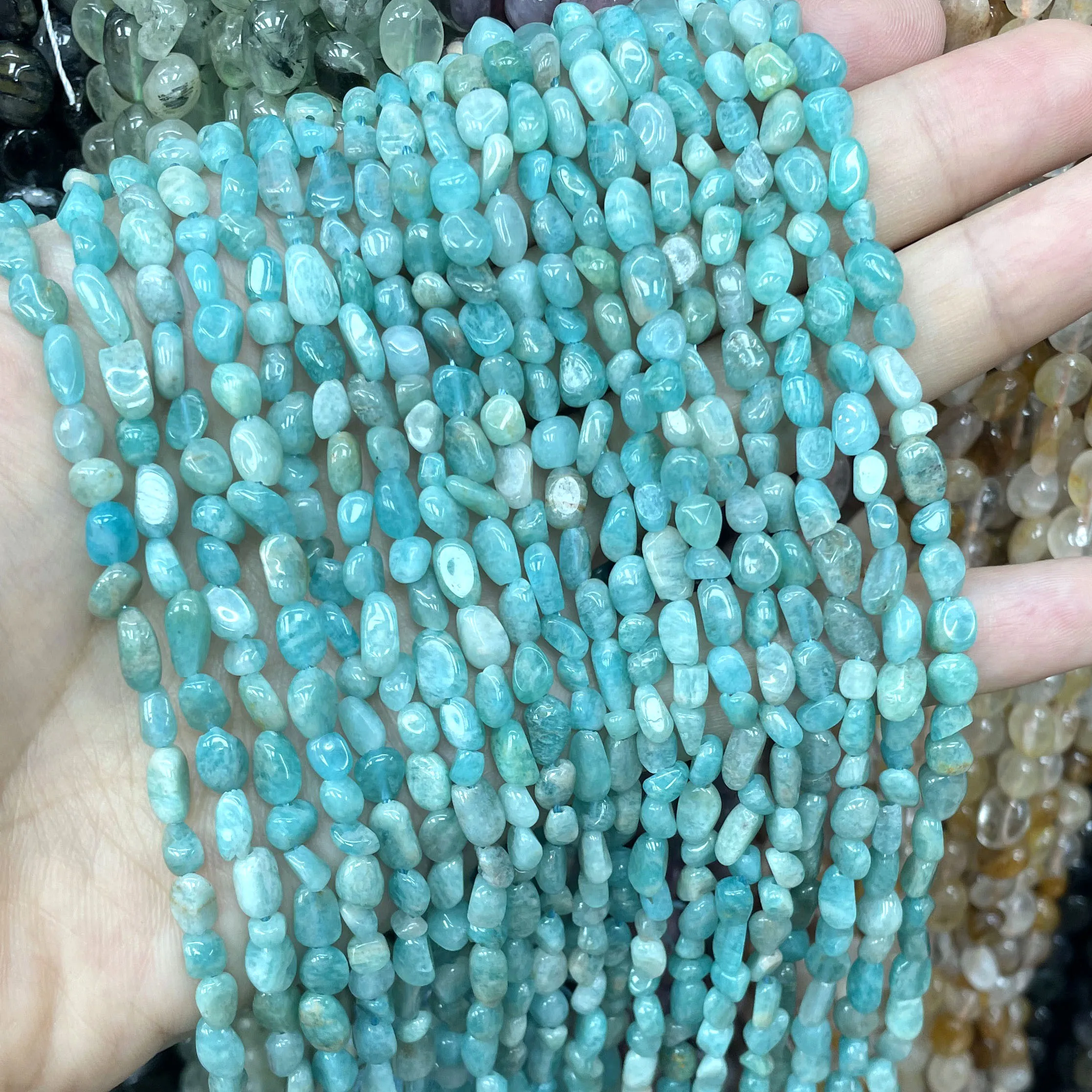 3-5MM Irregular Natural Stone Black Sunstone Loose Spacer Beads For Jewelry Making Charm DIY Bracelet Necklace Accessories