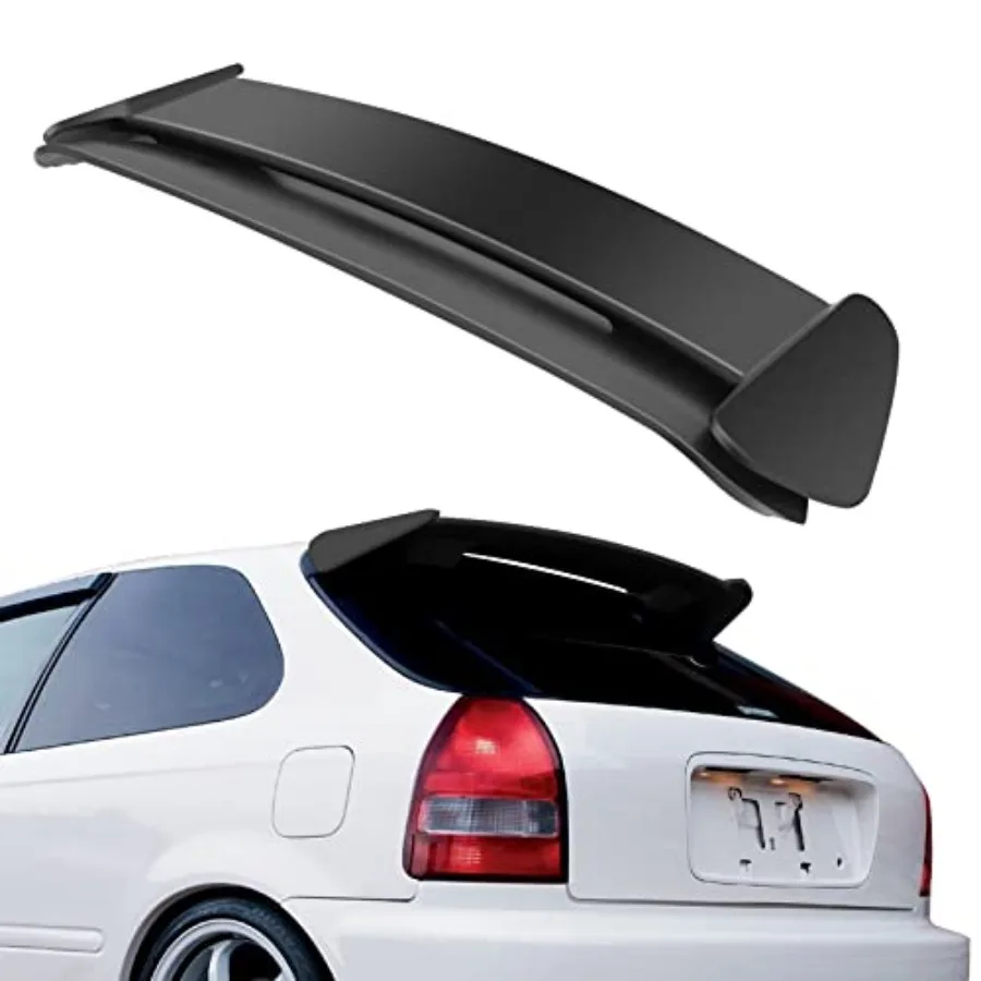 ABS Autoruit Dakspoiler Wing Body Kit Type-R Stijl Fit voor 1996-2000 voor Honda Civic Hatchback mat Zwart Dakspoiler