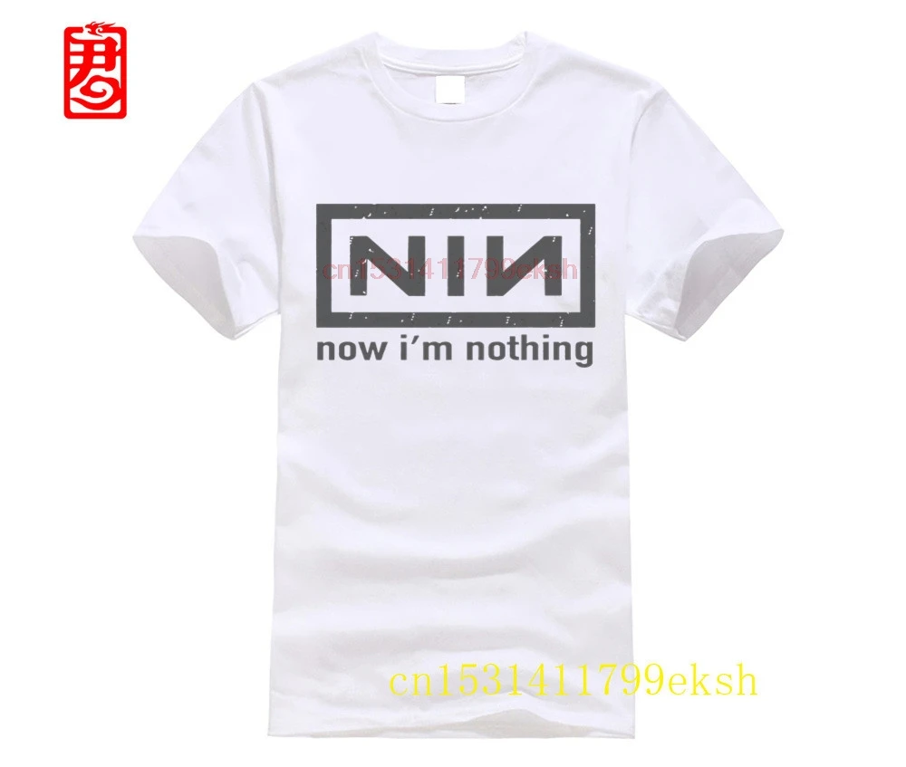 Oversized t-shirt NINE INCH NAILS NOW I'M NOTHING BLACK T SHIRT TRENT REZNOR INDUSTRIAL METAL NIN