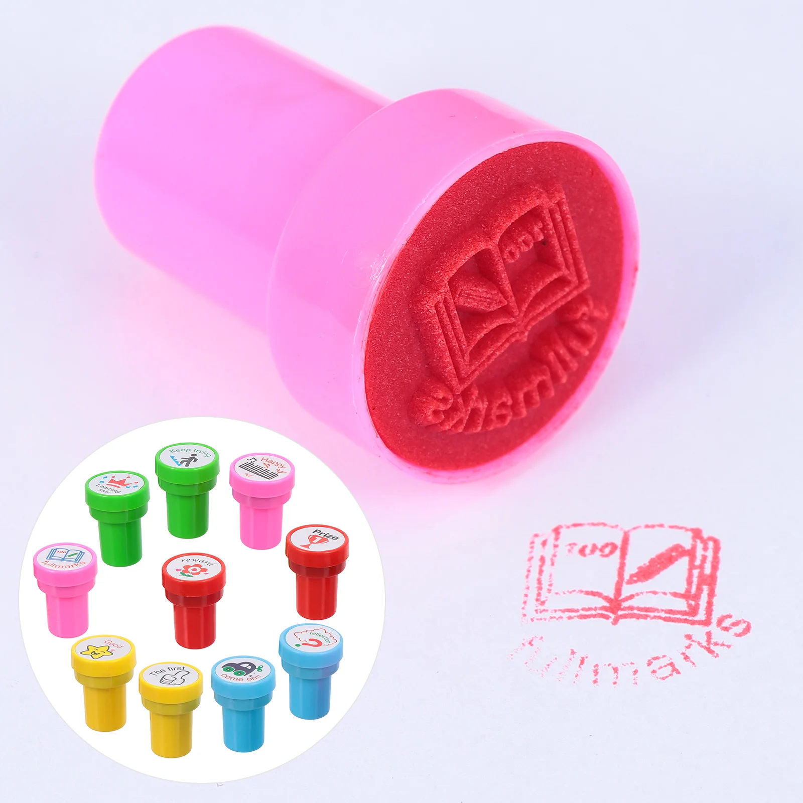 

Seal Teacher Stamp Motivation and Recognition Cartoon Kids Pre Ink Reward Graffiti Stamps Toy for School Self-inking Toys