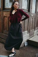 AS AW25 stripe knitting cardigan + sleeveless patch dress maxi matching set for woman clothing - Image 2