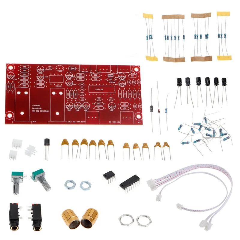 DIY PT2399 Digital Microphone Amplifier Board Karaoke Plate Reverb Preamplifier Reverberator Suite Diy Kit DC 12V-24V