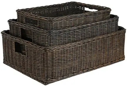 

Under the Bed/ Wicker Basket, Large, 22 in L x 16.5 in W x 7 in H, Sandstone Camas queen negra Full size bed frames Cama twin