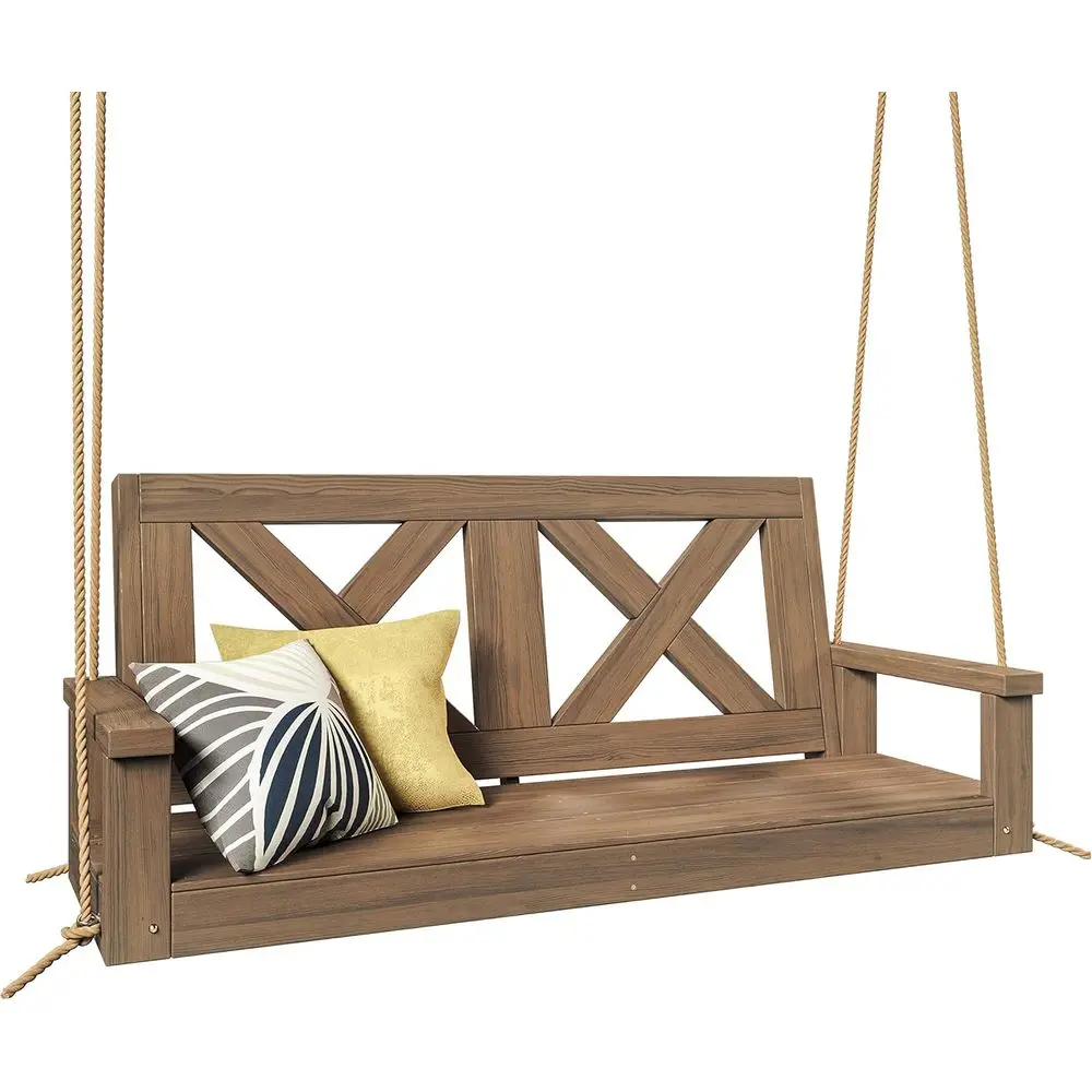 

Прочные садовые качели с веревками, грузоподъемность 700 фунтов, 5 футов, отделка под теплый орех