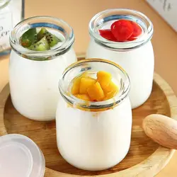 Airtight Mini Yogurt Jars Portable with Lids Glass Jars Yogurt Container Leak-Proof Glass Shot Bottles