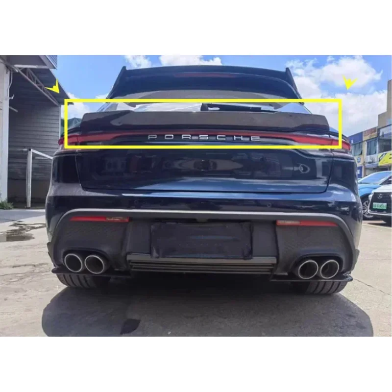 For Porsche Macan S T GTS 2022 2023 FRP/Real Carbon Fiber Rear Trunk Wing Lip Spoiler