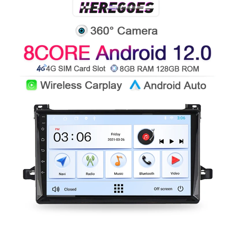 4G LTE Android 12.0 Car DVD Player For Toyota Prius XW50 2015 2016 2017 2018 2019 2020 Navigation GPS Stereo Audio Carplay Radio