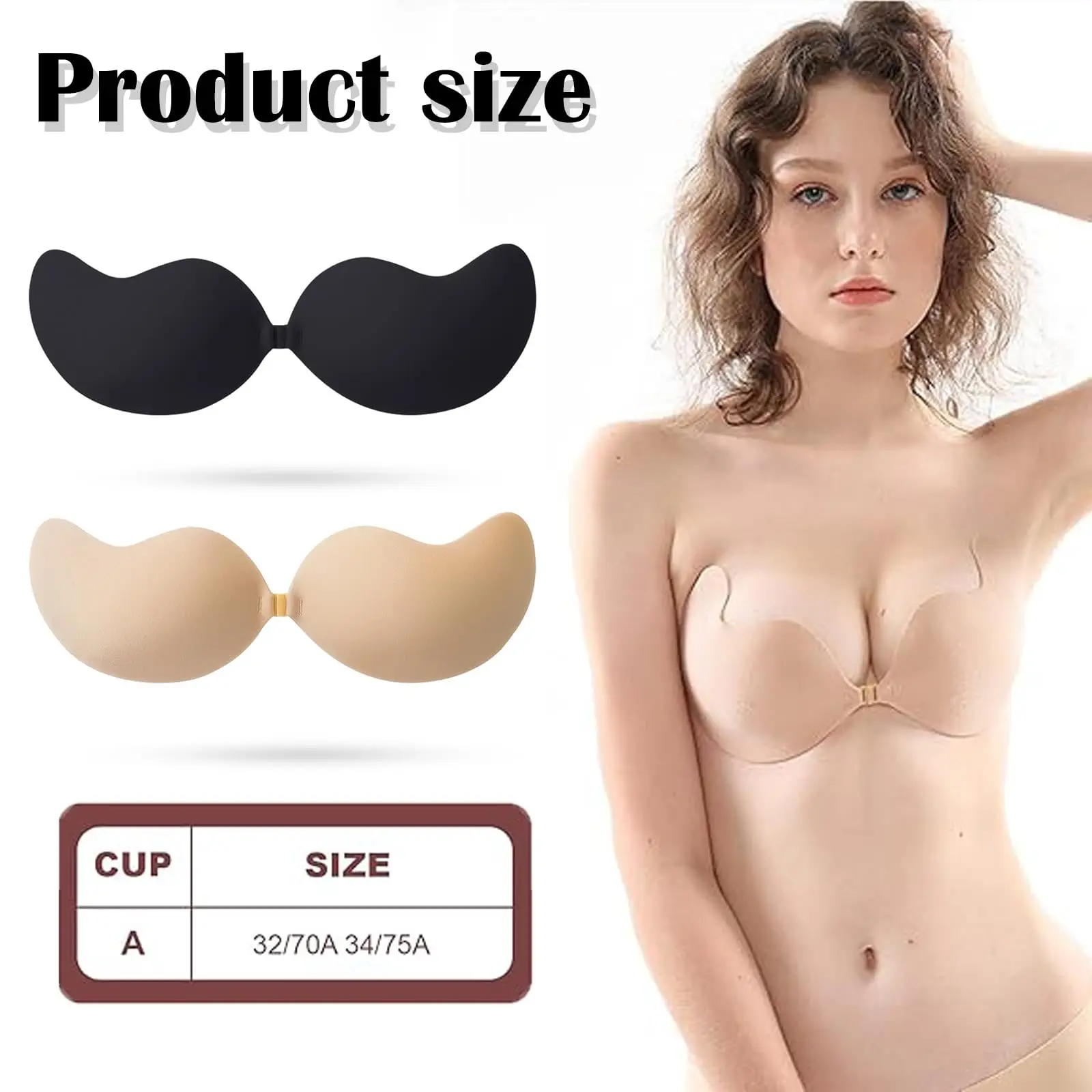 

2pcs Women Invisible Underwear nubra Breast Patch Three-Color Hypoallergenic Mango Cup bra Silicone Non-Falling Off Thin
