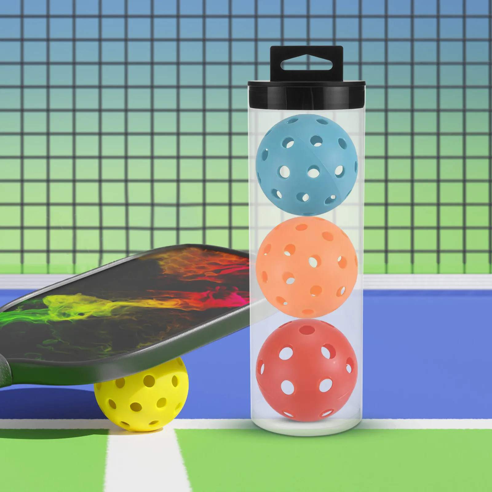 

Space Saving Transparent Cylindrical Ball Tube for Tennis Balls Pickleball Shuttlecocks Table Tennis Balls Display Storage Case