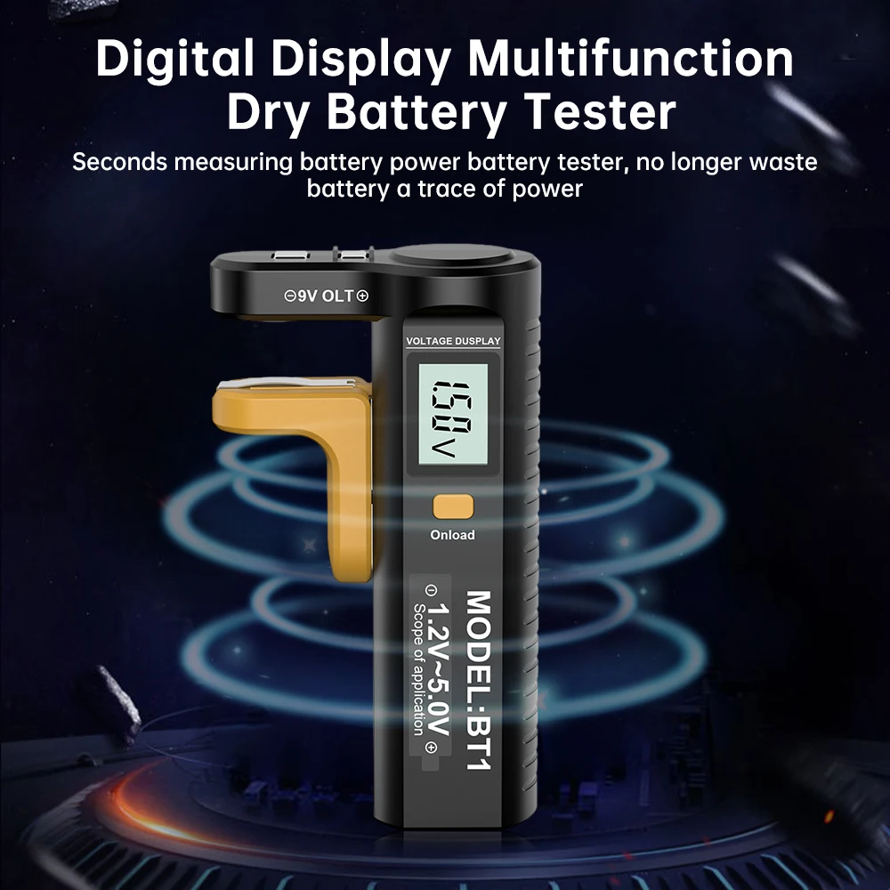 AAA/9V/1.5V/LR20/Button Batteries Capacity Tester Checkered Load Analyzer Display Button Cell Checker Battery Level Detector