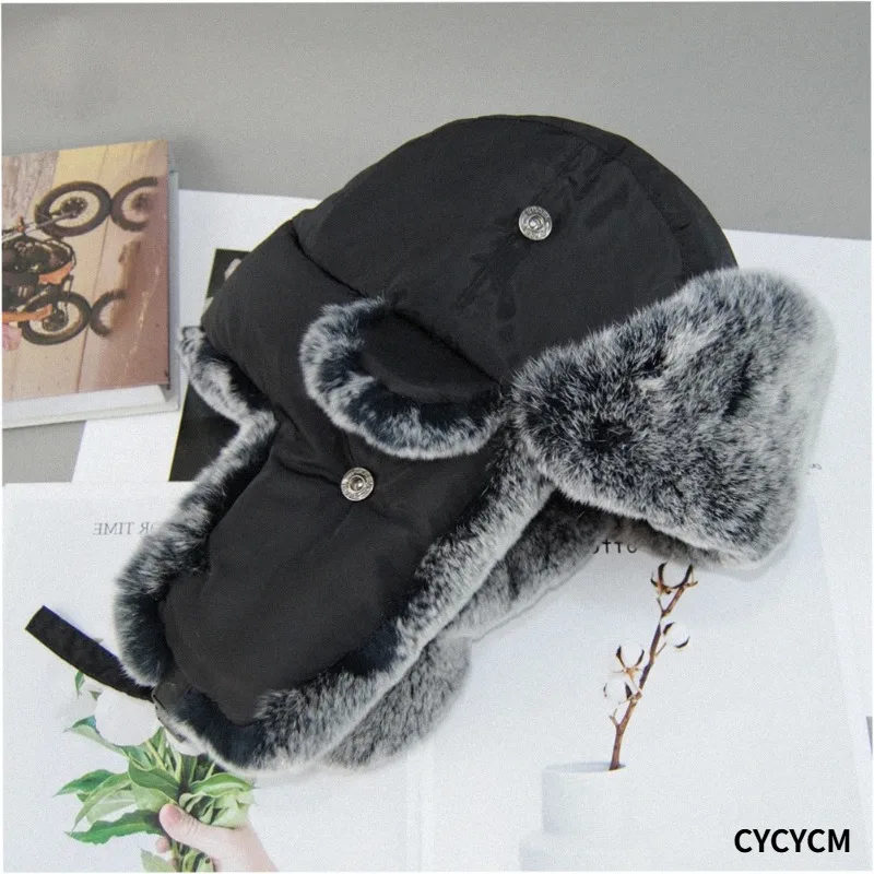 winter-warm-rex-rabbit-fur-cap-man-winter-genuine-100-fur-bomber-hat-windproof-warm-earmuffs-male-flat-russian-style-hat