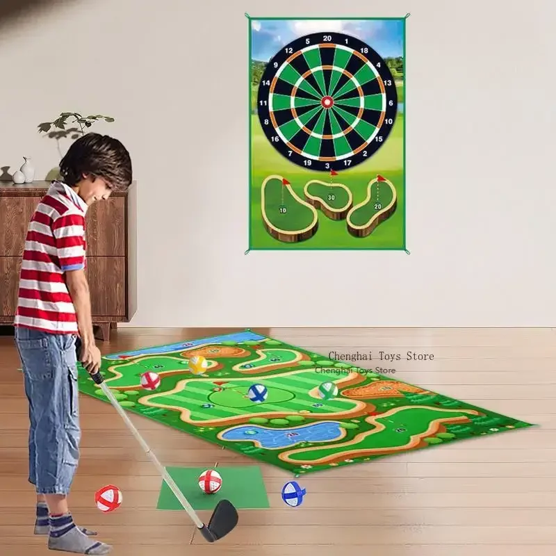 

Golf Practice Game Set Chipping Mat For Children's Golf Practice Interactive Golf Putting And Darting Game For Adults Teenagers