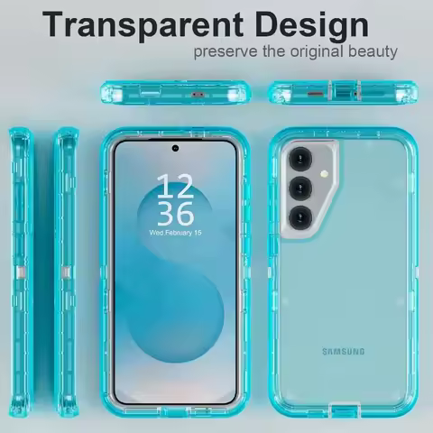 3-in-1 Clear Shock Drop proof Bumper Case For Samsung Galaxy S25 S24 S23 S22 S21 S20 Note 20 Ultra S10 S9 Plus Heavy Duty Cover