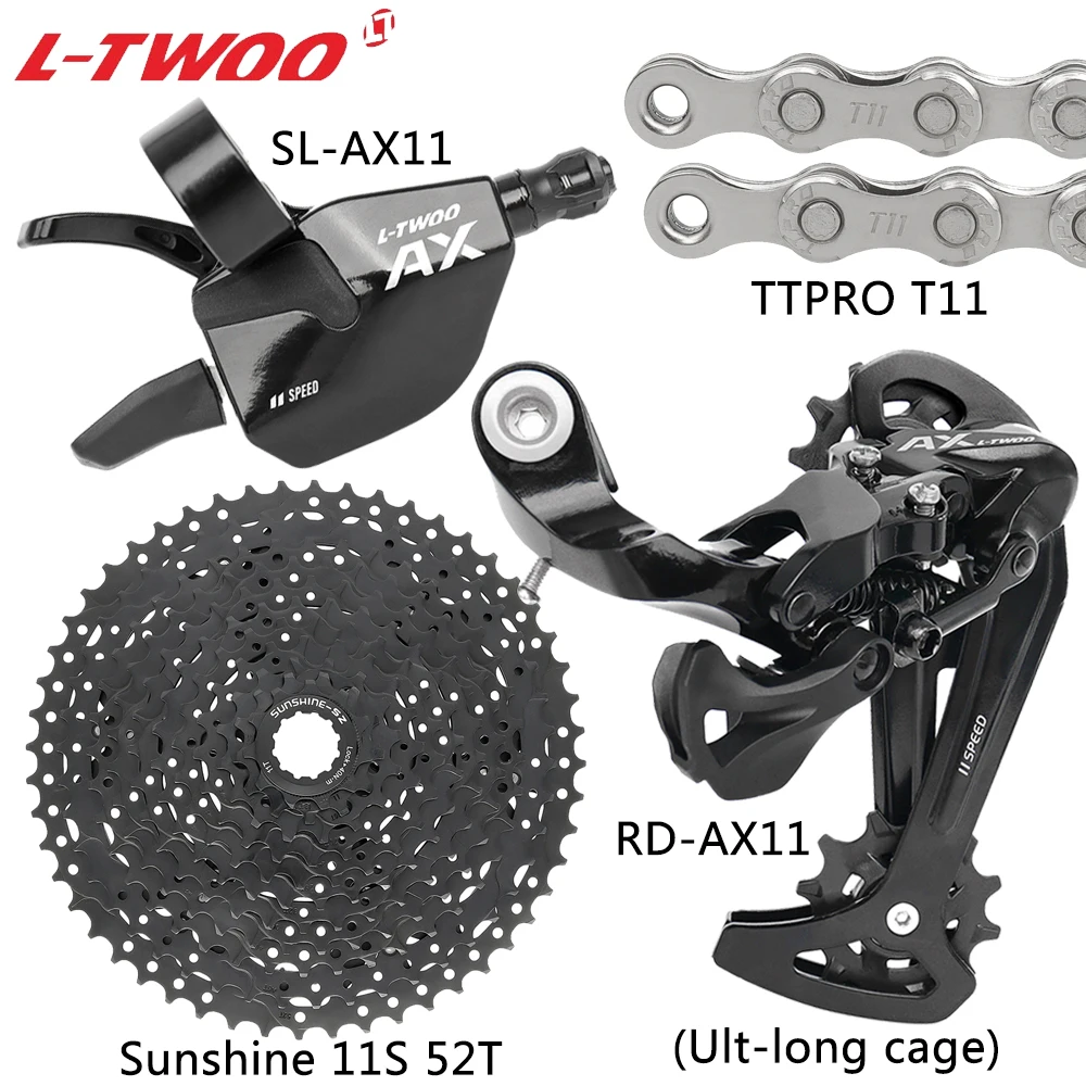 LTWOO-Groupe de dérailleur VTT AX11, 1x11 vitesses, Trigger Shifter, Stalshine 11-42 T, 46 T, 50 T, 52T, Cassette Pignon TTPRO T11 JO