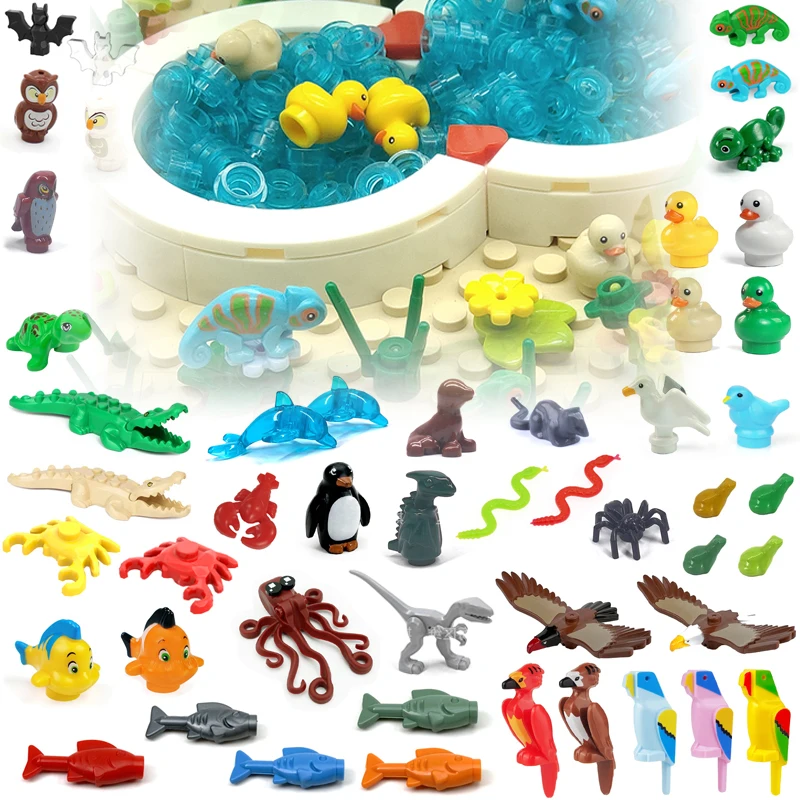 Jungle Ocean Animal Parts Wholesale Building Blocks Farm Bricks Toys Dinosaur Owl Snake Eagle Spider Fish Compatible With LEGO