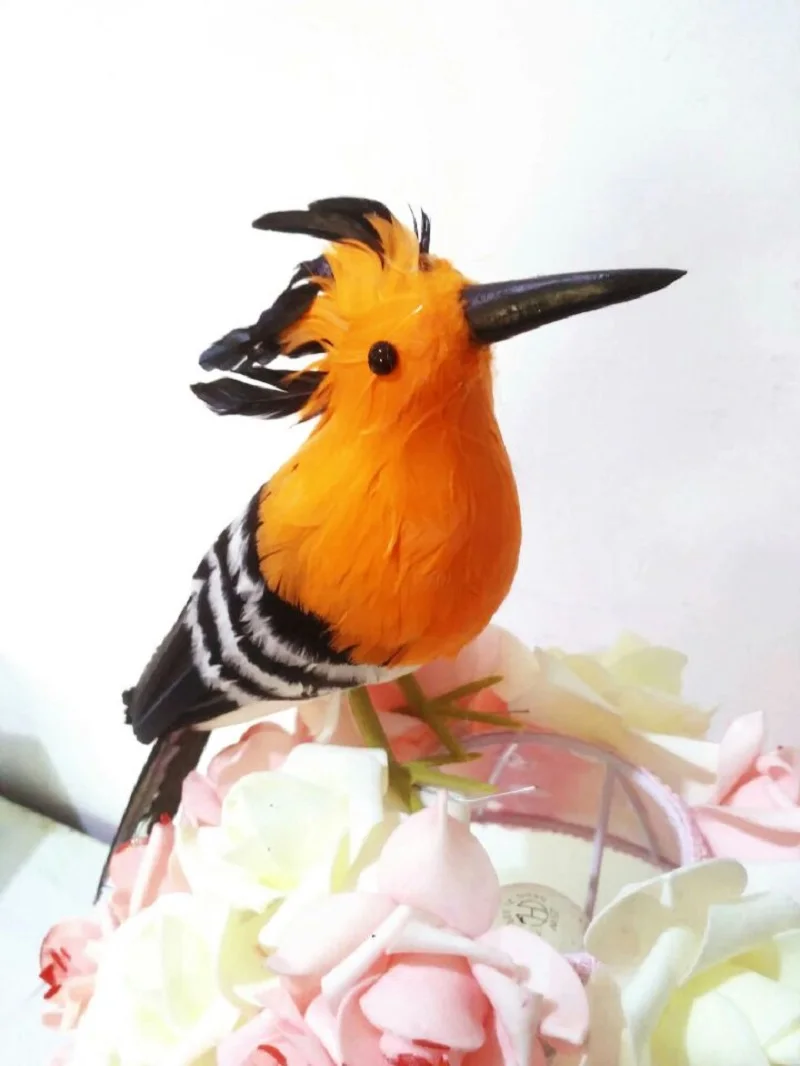 cute simulation orange Hoopoe bird model foam&furs lifelike bird gift about 30cm xf0615