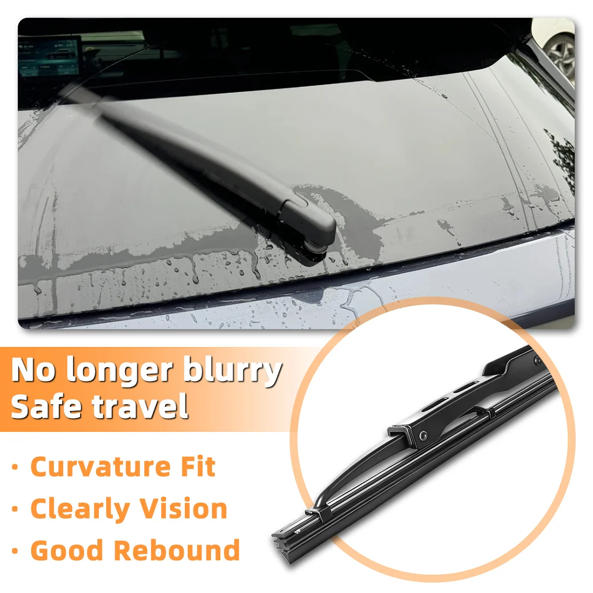 Yitong Fit For Seat Ibiza 6J 6J5 2008-2013 Rear Wiper Blade Natural Rubber Smooth Silent Streak Free Durable Replacement Parts