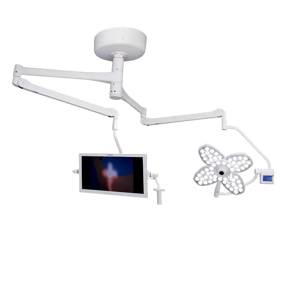 Hospital ceiling LED double arms operating shadowless surgery lamp light