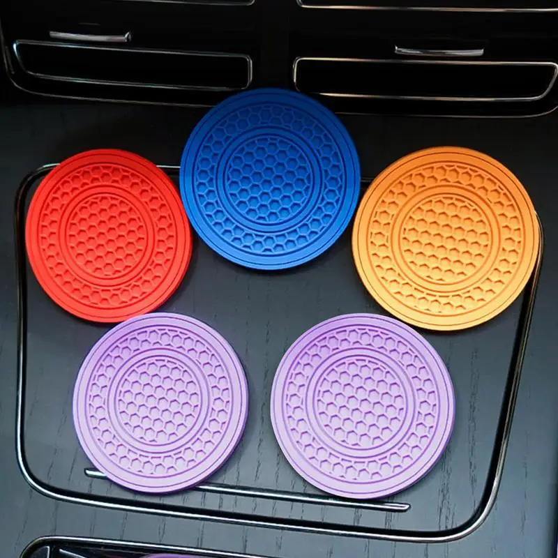 2PCS Car Cup Holder Insert Anti-Slip Automotive Drink Holder Car Interior Decoration Accessories Colored Car Drink Holder Insert