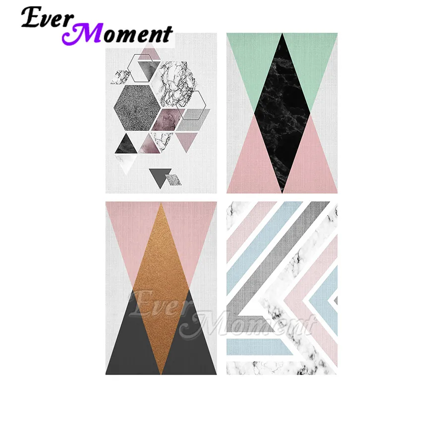 

Алмазная картина Ever Moment, простая щедрая геометрия, полные квадратные круглые камни, алмазная вышивка, декоративные картины ASF2092