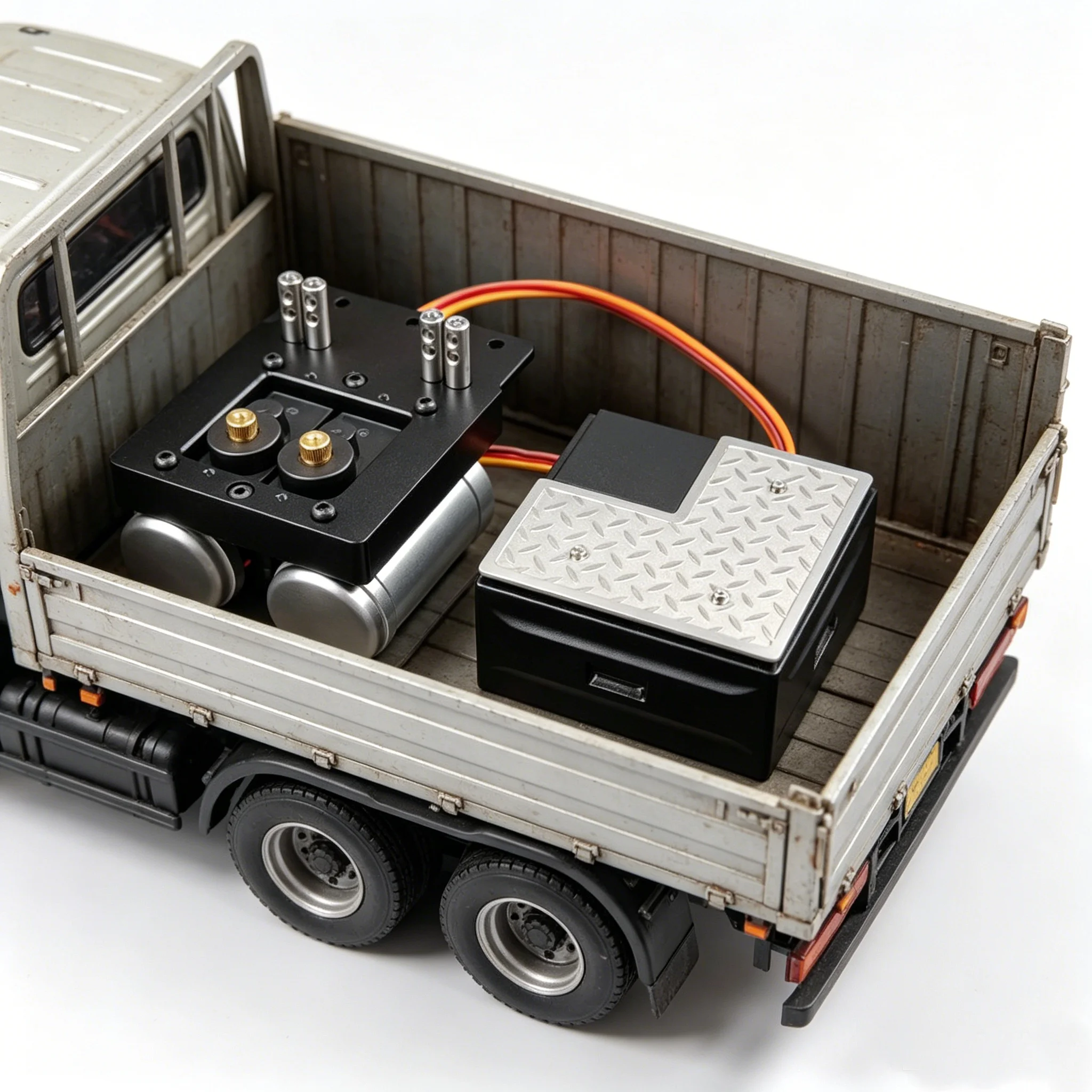 

RC 1/14 Metal Battery Box Can Install Servo for Tamiya Dump Truck for Scania Benz Actros Truck Trailer Tipper DIY Parts