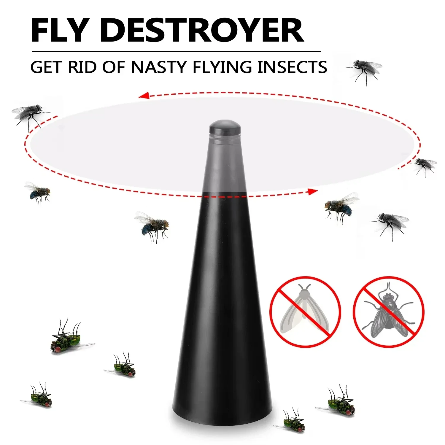 Outdoor Multifunctional Fly Repellent 360° Rotation Fan-type Food Protector Pest Drive Away Table Fan