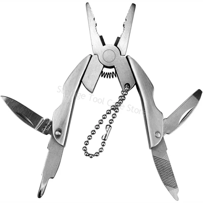 Portable Pocket Multi Tool Pliers Stainless Steel Mini Folding Plier Knife Multi-function Keychain Screwdriver Outdoor Multitool