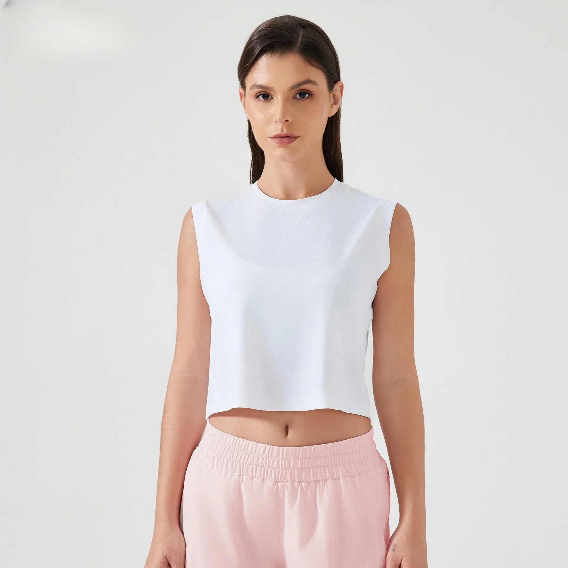 

Lemon Summer Short Loose Breathable Sports Vest Women Ice Sense Quick-drying Sleeveless Fitness Yoga Top Running Gym Sport Shirt