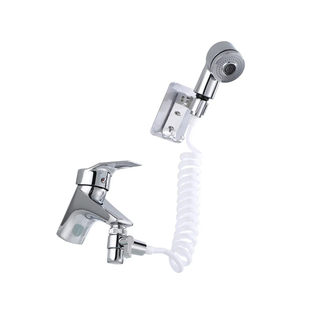 

Ручная раковина для душа, серебристый гладкий кран, удлинитель для водопроводного крана, конвертер для ванны, настенный кронштейн для ванной комнаты