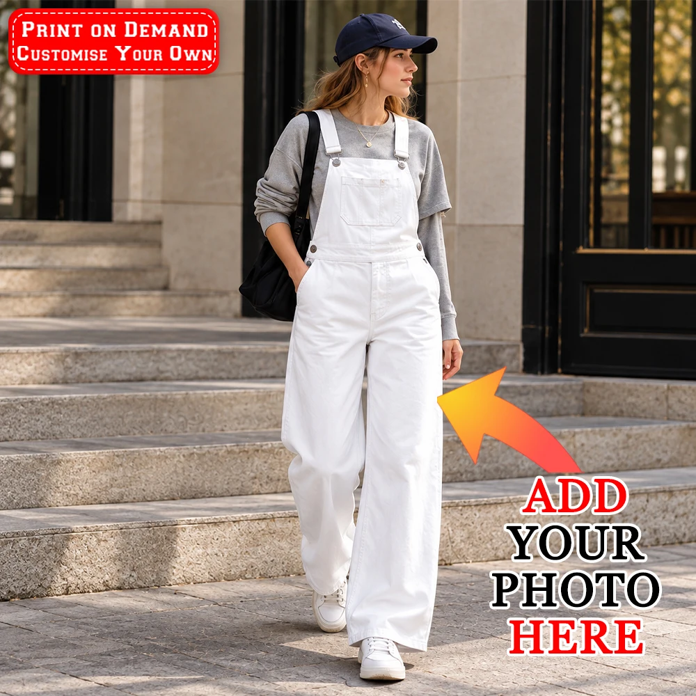 Custom patterned Denim overalls